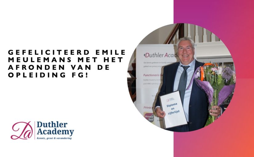 Gefeliciteerd Emile Meulemans met het afronden van de Opleiding FG￼